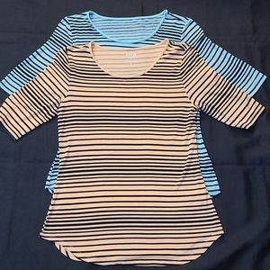 (2) Apt. 9 Elbow Sleeve Shirts Size S